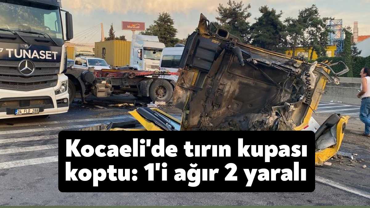 Kocaeli'de park halindeki tıra seyir halindeki tırın çarpması sonucu 1'i