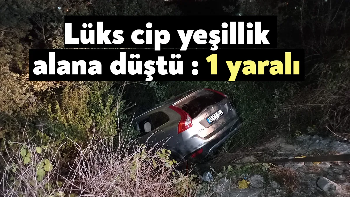 Kocaeli’nin İzmit ilçesinde kontrolden çıkan lüks cip yeşillik alana düştü.