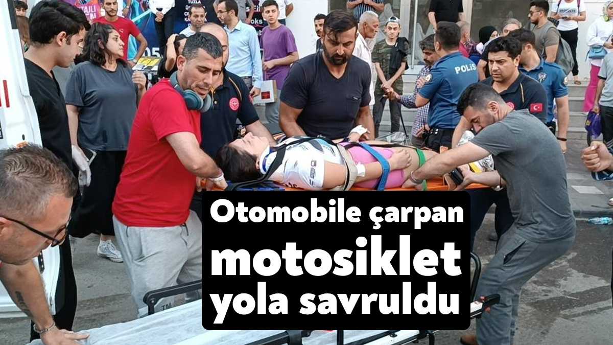 Kocaeli’nin Gebze ilçesinde motosiklet, aynı yönde giden otomobile arkadan çarptı.
