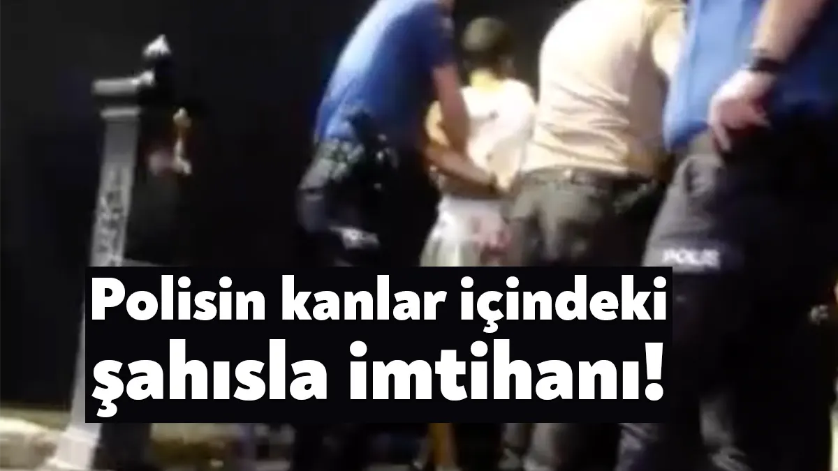 Kocaeli'nin İzmit ilçesinde kanlar içindeki şahıs önce yön levhasına tekme
