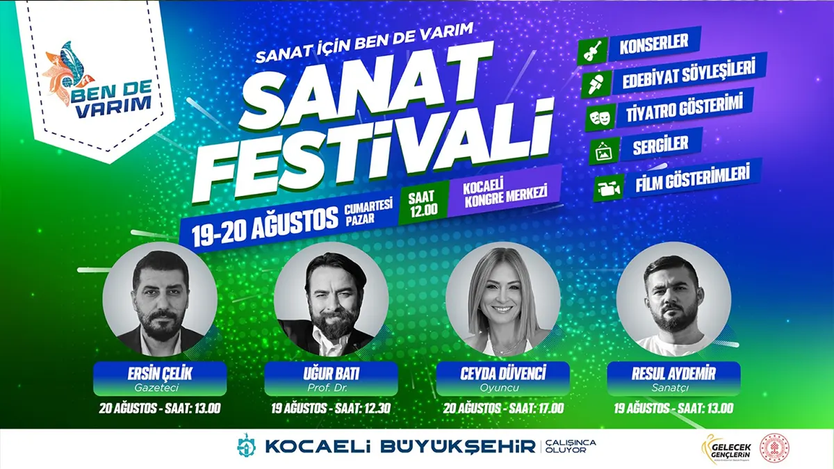 Kocaeli Kongre Merkezi’nde düzenlenecek Sanat için Ben De Varım Festivali