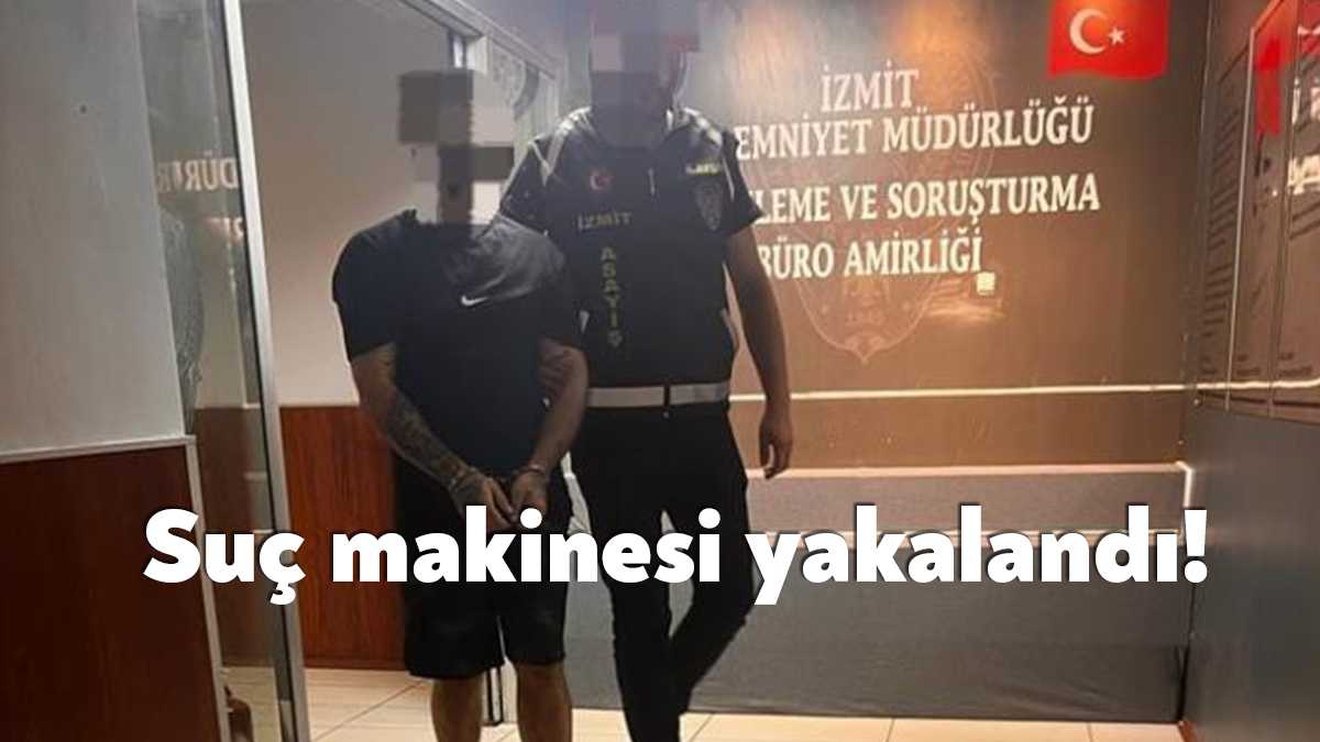 Kocaeli'de birçok suçtan 26 yıl 8 ay hapis cezasıyla aranan