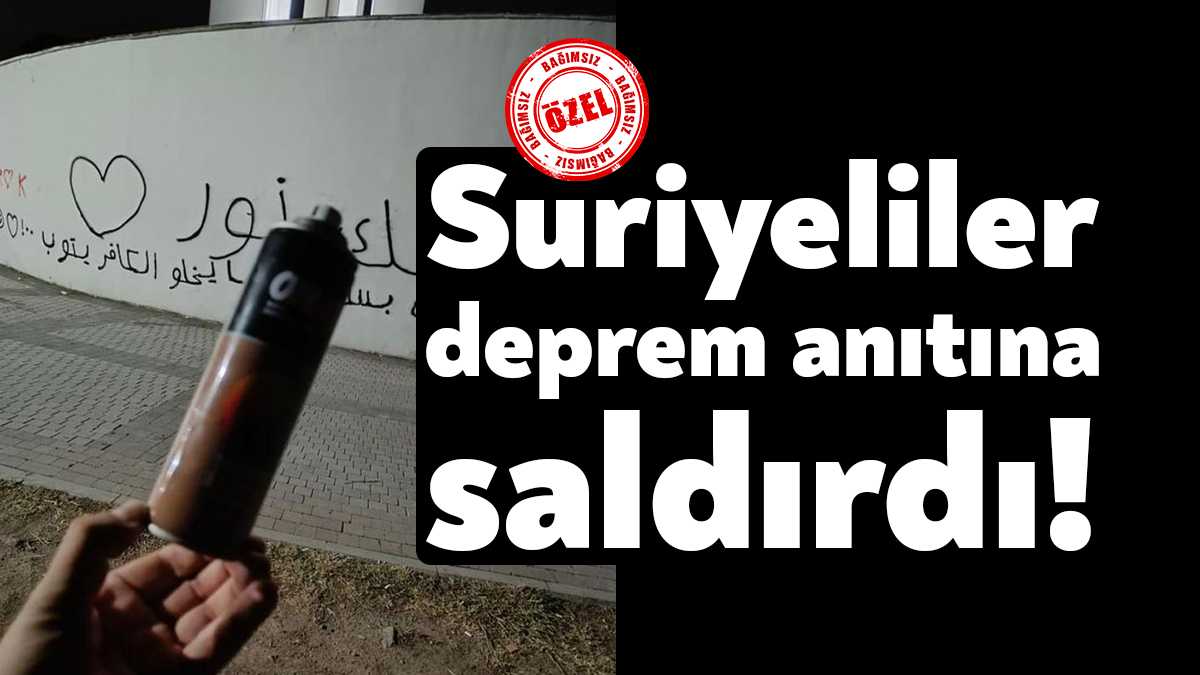 Kocaeli’nin Körfez ilçesinde yer alan deprem anıtına Suriyeliler tarafından çirkin