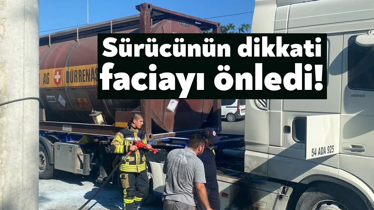 Kocaeli’nin Gebze ilçesinde seyir halindeki kimyasal yüklü tırın kupa kısmında