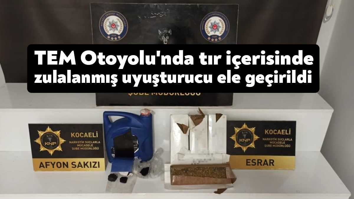 Kocaeli'de polis ekiplerince alınan istihbarat üzerine TEM Otoyolu'nda bir tır