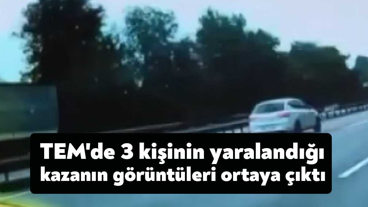 Kocaeli TEM Otoyolu'nda 3 kişinin yaralandığı zincirleme trafik kazasının görüntüleri