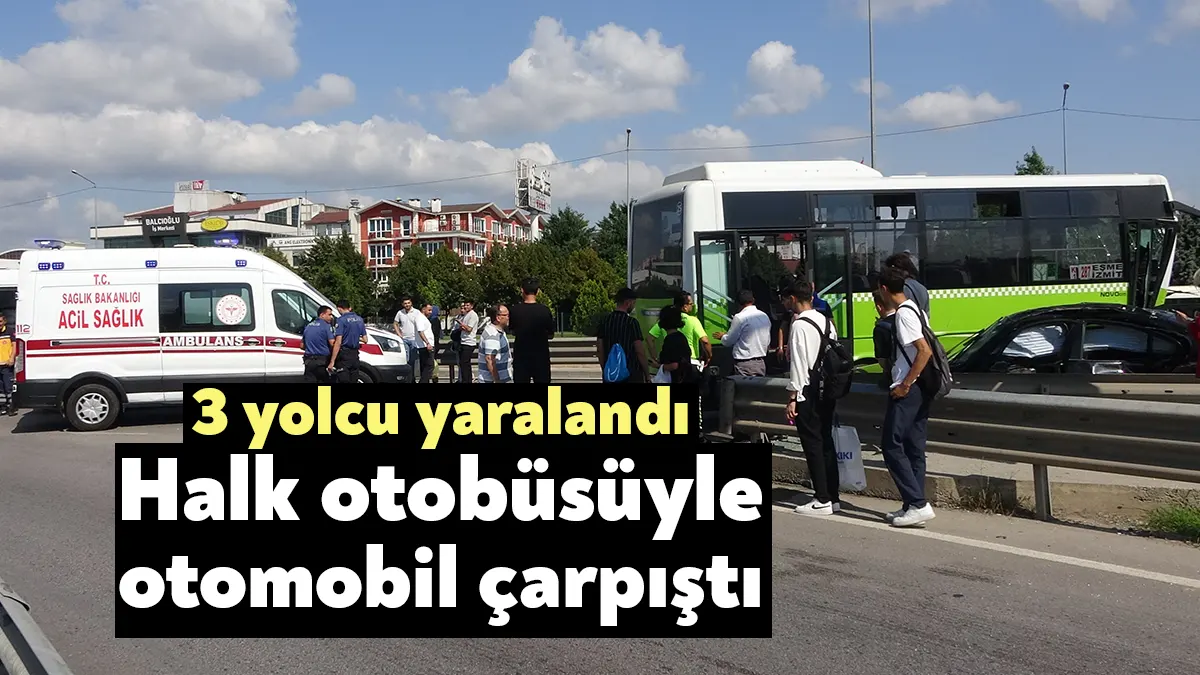 Kocaeli'nin İzmit ilçesinde otomobil ve halk otobüsünün çarpışması neticesinde meydana