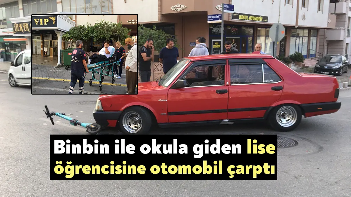 Kocaeli'nin Körfez ilçesinde binbin ile okula giden lise öğrencisine otomobil