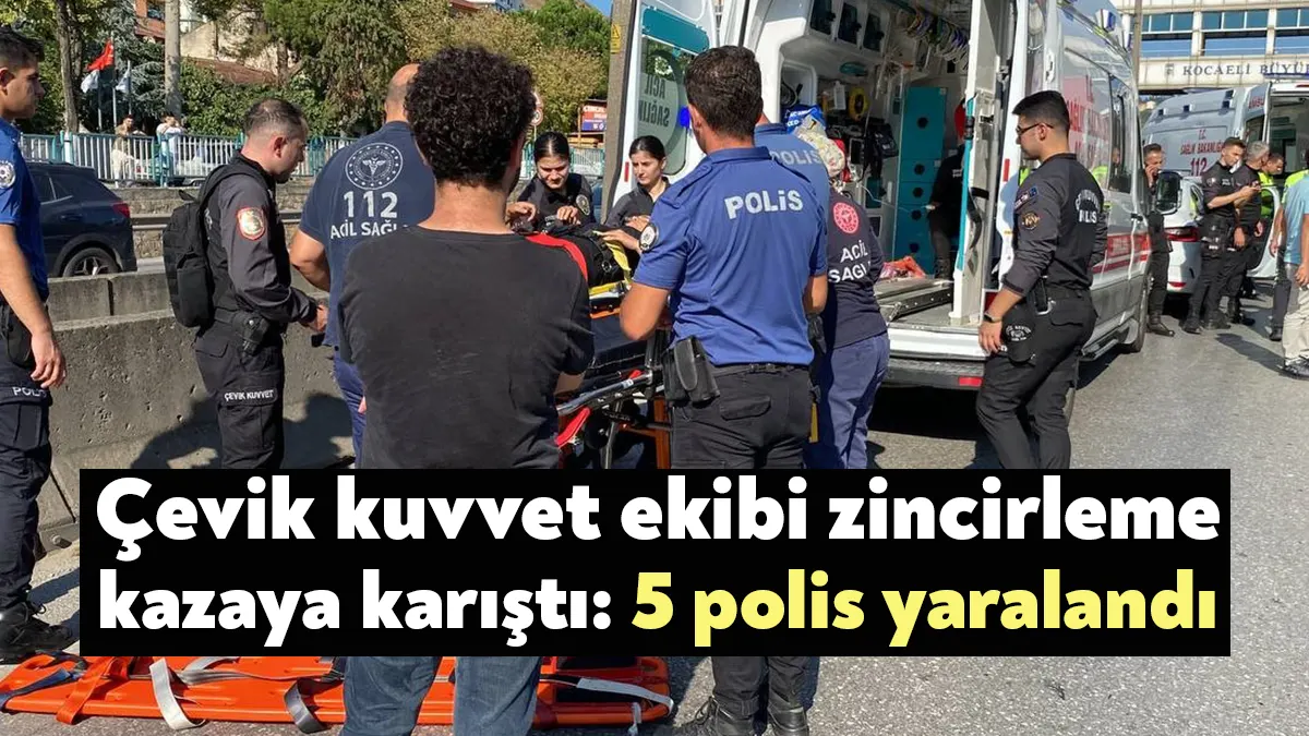 Kocaeli'nin İzmit ilçesinde çevik kuvvet ekiplerinin içinde bulunduğu 3 minibüs