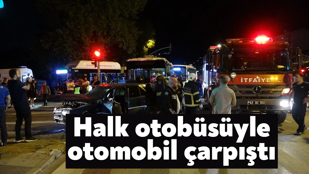 Kocaeli'nin İzmit ilçesinde halk otobüsü ile otomobil çarpıştı. Kazada otomobilde