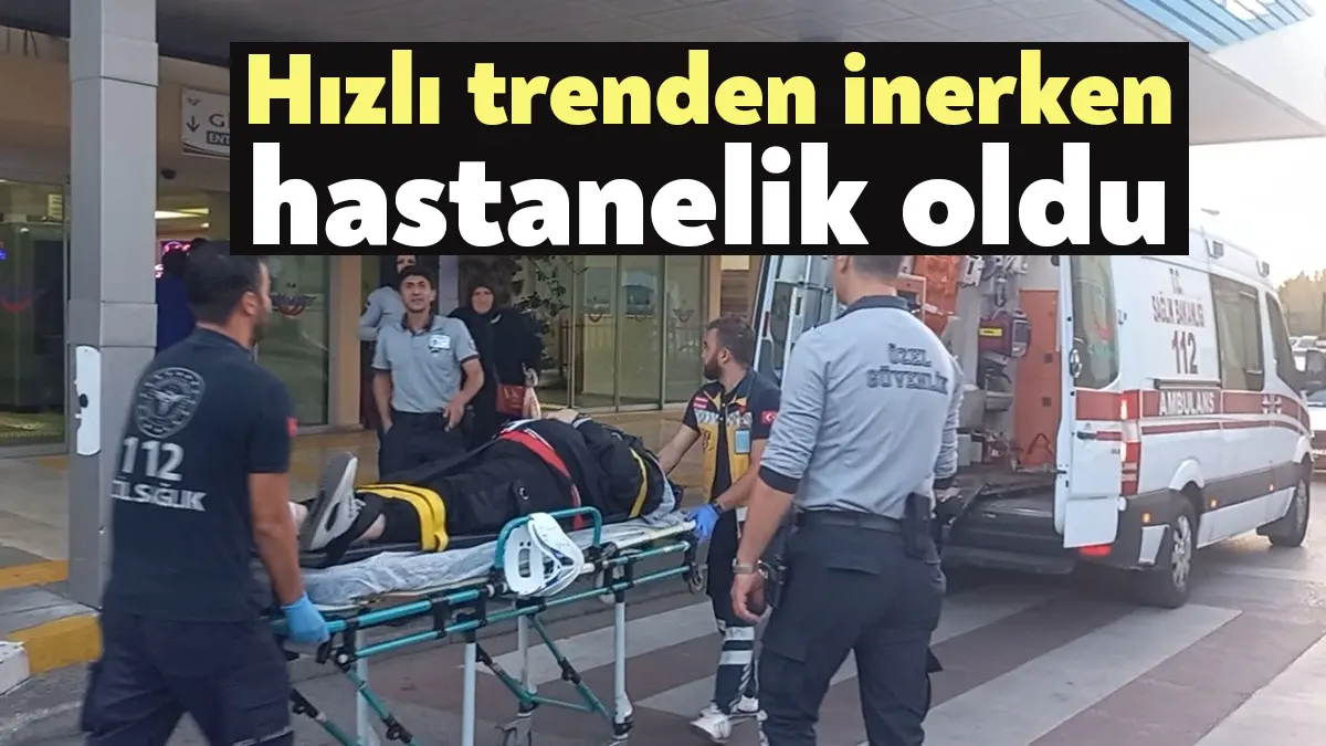 Kocaeli'nin İzmit ilçesinde hızlı trenden indiği esnada kararsız kalan bir