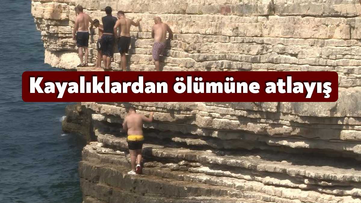 Kocaeli'nin Kandıra ilçesindeki Kerpe'ye tatile giden bazı vatandaşlar, metrelerce yükseklikten