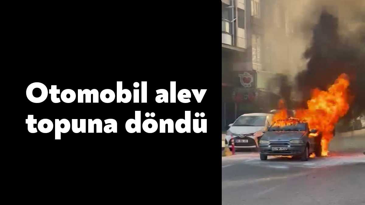 Kocaeli'nin Gebze ilçesinde seyir halindeki otomobil alev topuna dönerken, sürücü