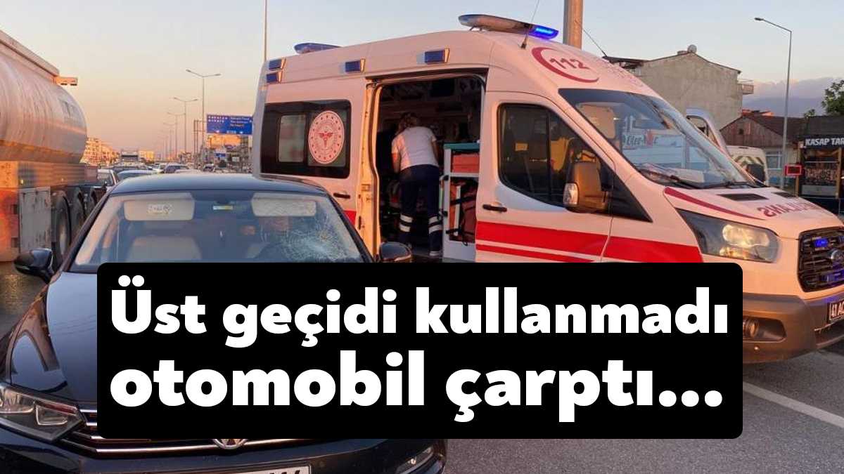 D-100 karayolu Kocaeli geçişinde yaklaşık 20 metre uzağındaki üst geçidi