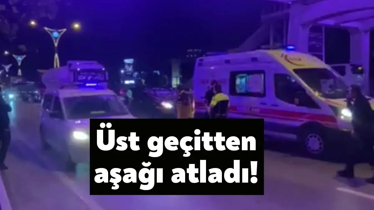 İzmit'te üst geçitten atlayan vatandaş ağır yaralandı. Yaralı vatandaş kaldırıldığı