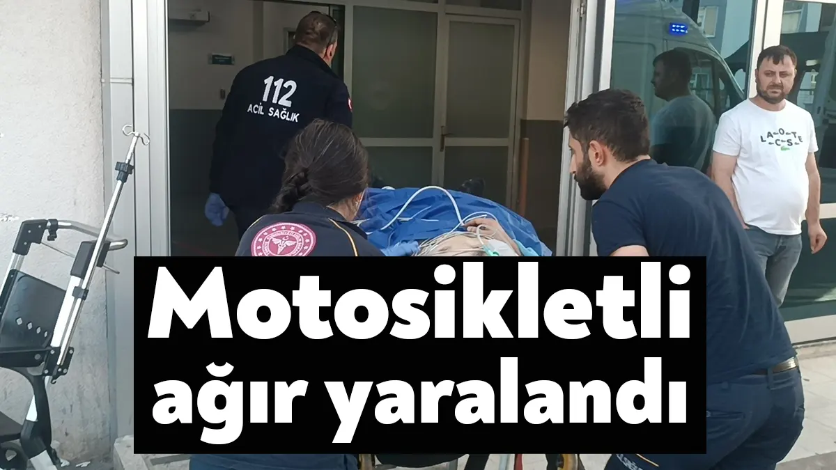 Kocaeli'nin Gebze ilçesinde meydana gelen kazada savrularak yere düşen motosiklet