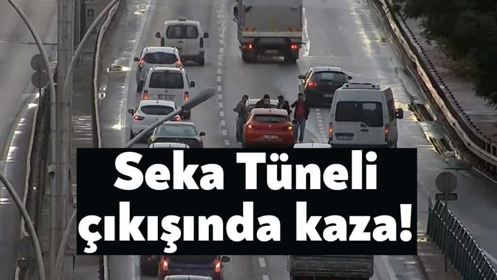 D-100 Ankara İstikametinde meydana gelen trafik kazası nedeniyle uzun kuyruk