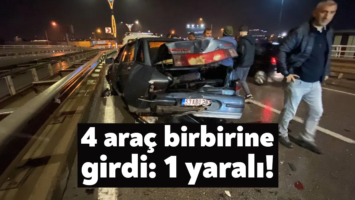 Kocaeli'nin İzmit ilçesinde 4 aracın karıştığı zincirleme trafik kazasında 2