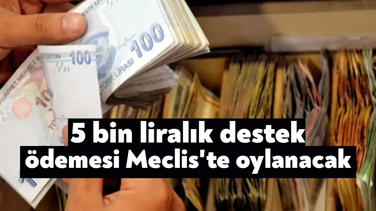 Emeklilere verilecek 5 bin liralık destek ödemesi bugün Meclis'e sunulacak.