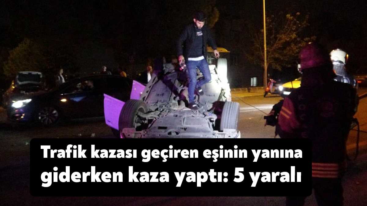 Kocaeli'nin İzmit ilçesinde bir kişi otomobiliyle, trafik kazası geçiren eşinin