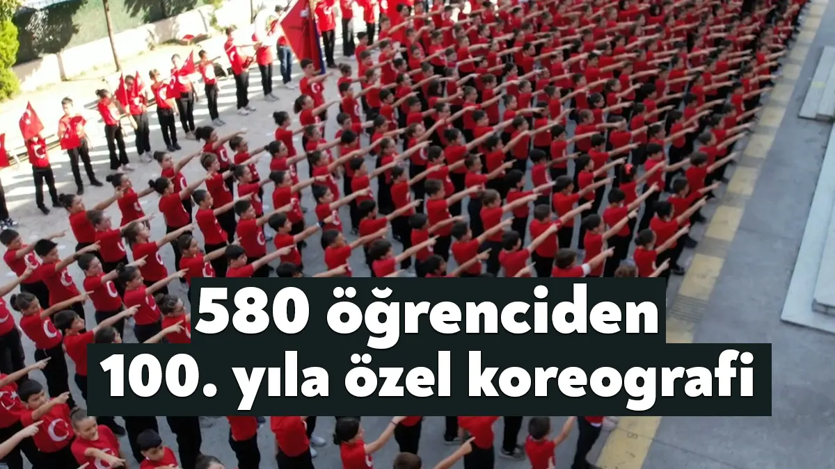 Kocaeli'de 580 ortaokul öğrencisi, Cumhuriyet'in 100. yılına özel koreografi hazırladı.
