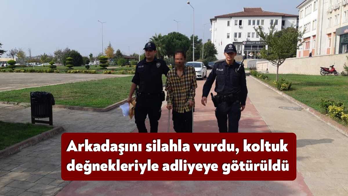 Kocaeli'nin Körfez ilçesinde arkadaşını tabancayla vurarak yaralayan şüpheli polise teslim