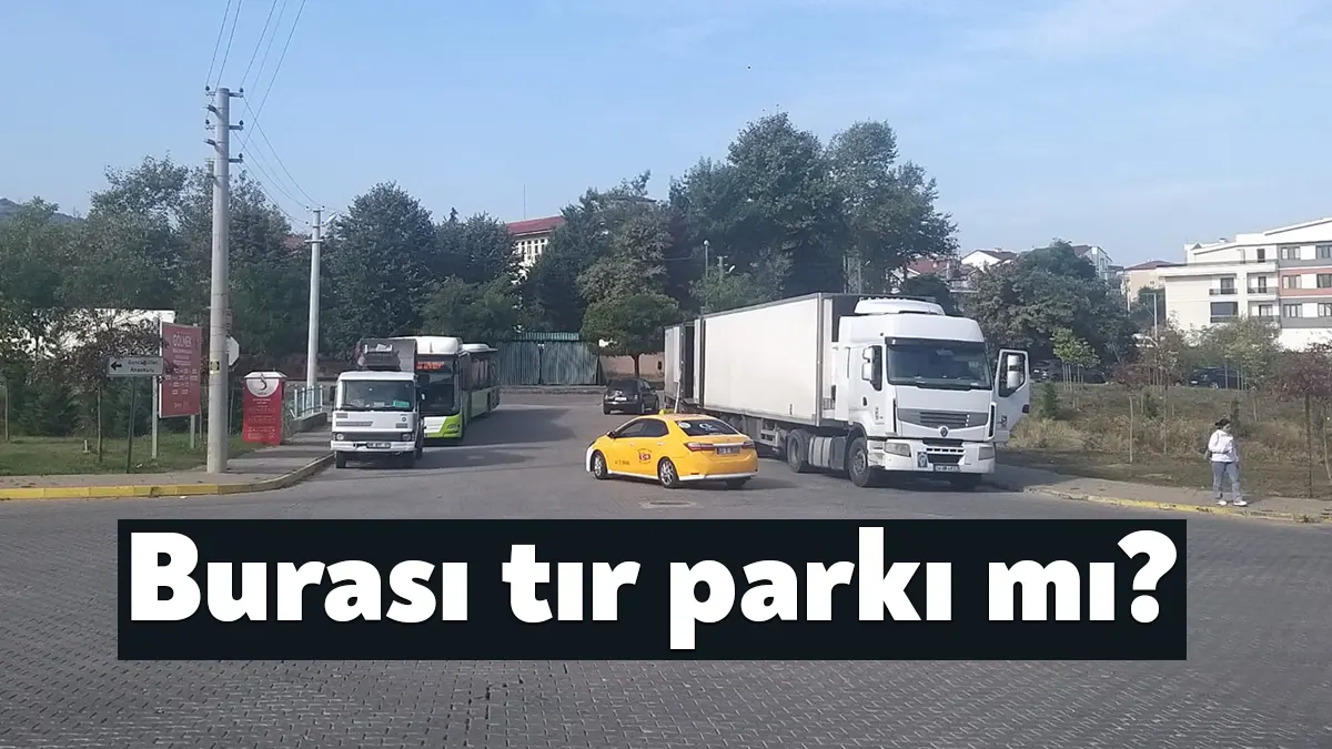 Gölcük Değirmendere Uğur Mumcu Okulu çevresinde tırlar ve büyük araçların