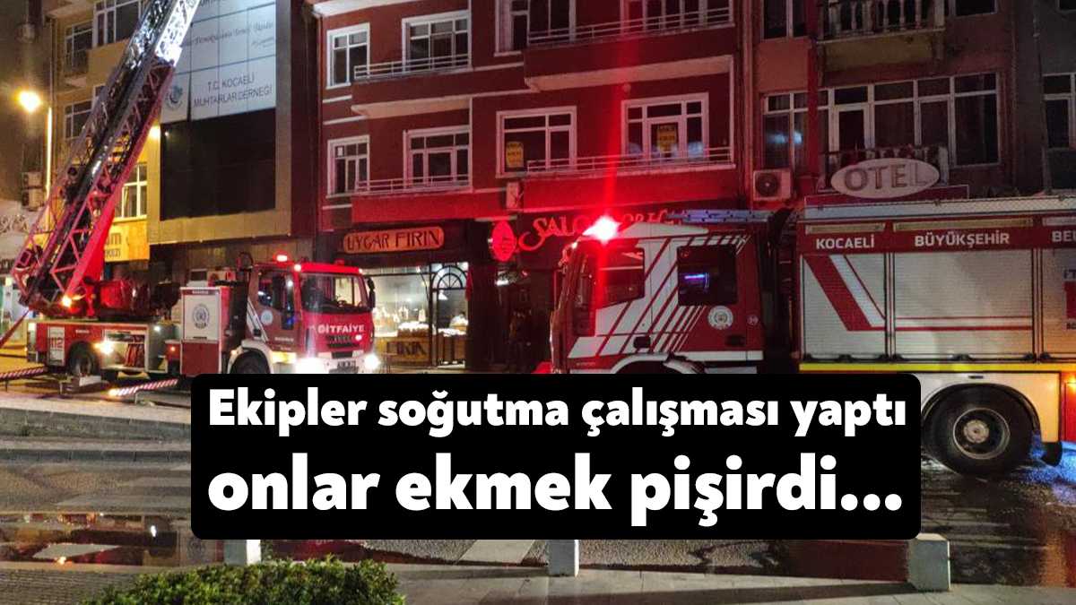Kocaeli'nin İzmit ilçesinde bir fırının bacasında çıkan yangın ekipleri harekete