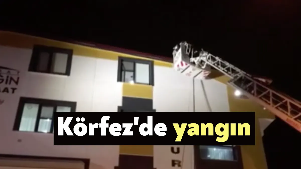 KOCAELİ (İHA) - Kocaeli'nin Körfez ilçesinde binanın çatısında çıkan yangın