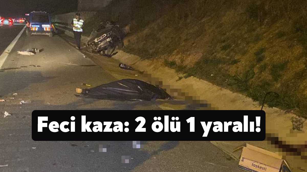 Kuzey Marmara Otoyolu’nda bir otomobil, önce önünde giden araca, ardından
