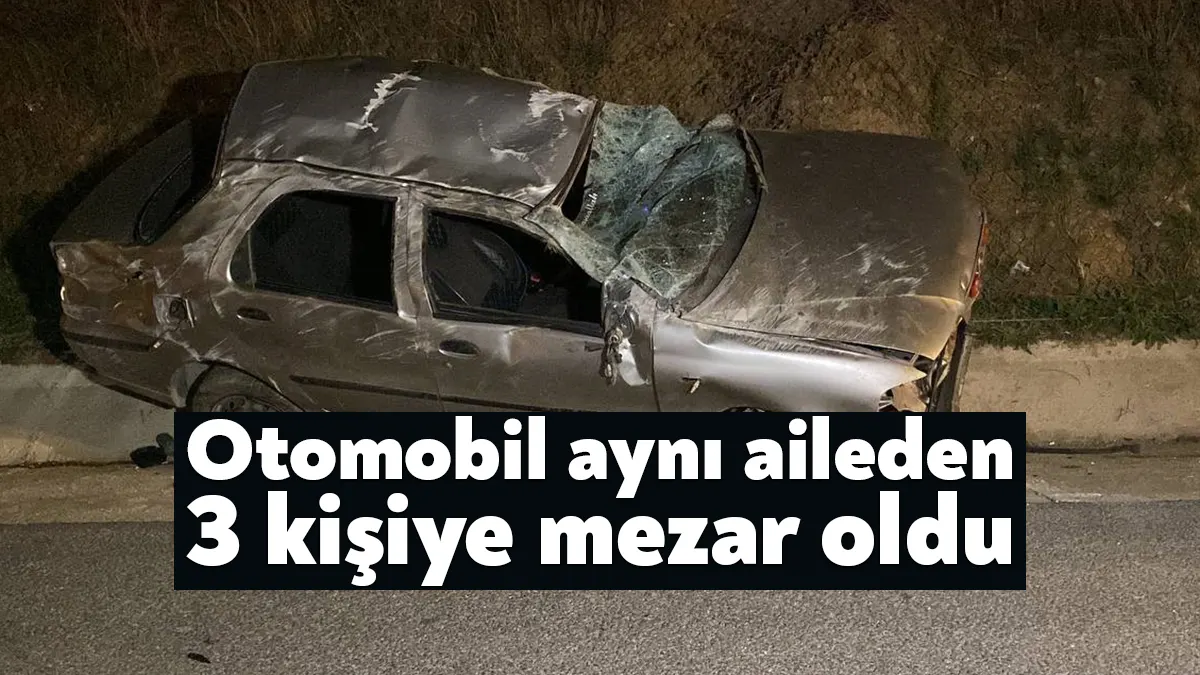 Kocaeli'de cenazeden dönen ailenin içinde bulunduğu otomobilin kazaya karışması neticesinde