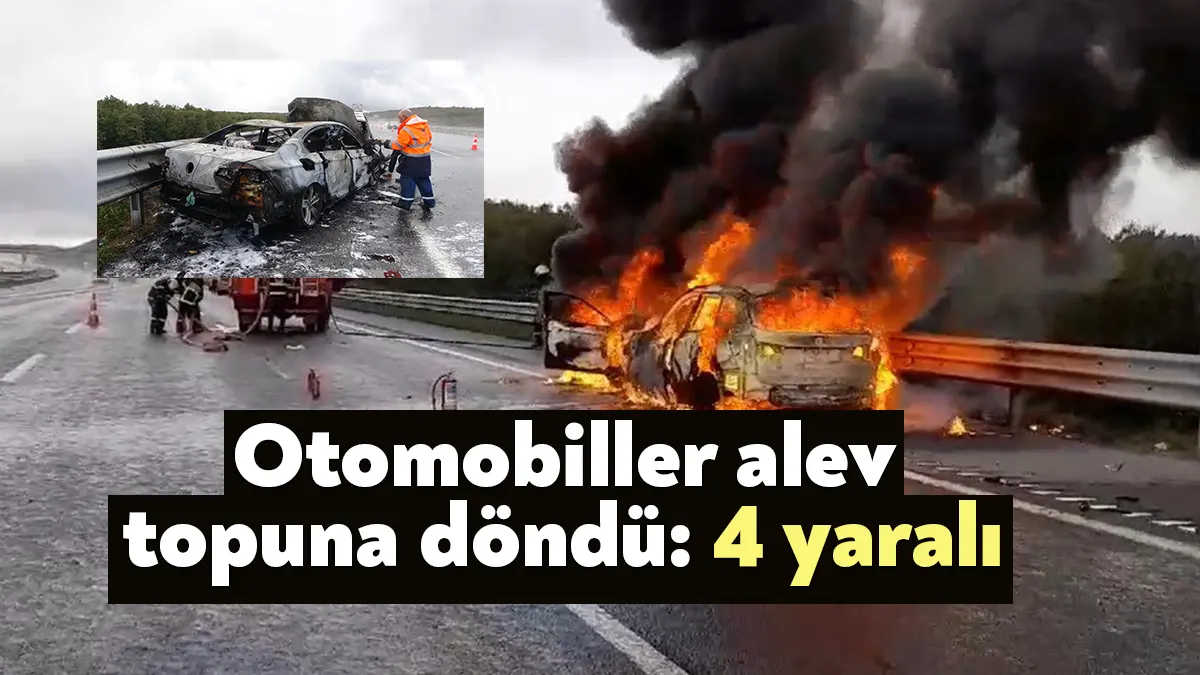 Kuzey Marmara Otoyolu'nun Kocaeli geçişinde 5 otomobil zincirleme kazaya karıştı.