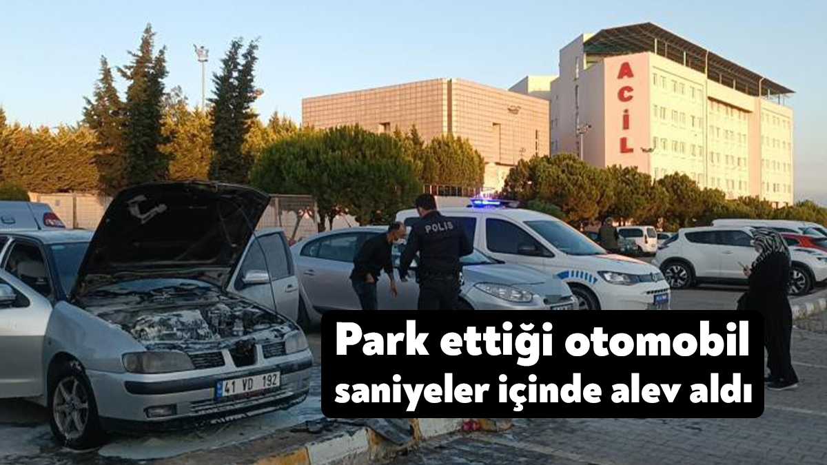 Kocaeli'nin Darıca ilçesinde seyir halindeki otomobilden yanık kokusu geldiğini fark