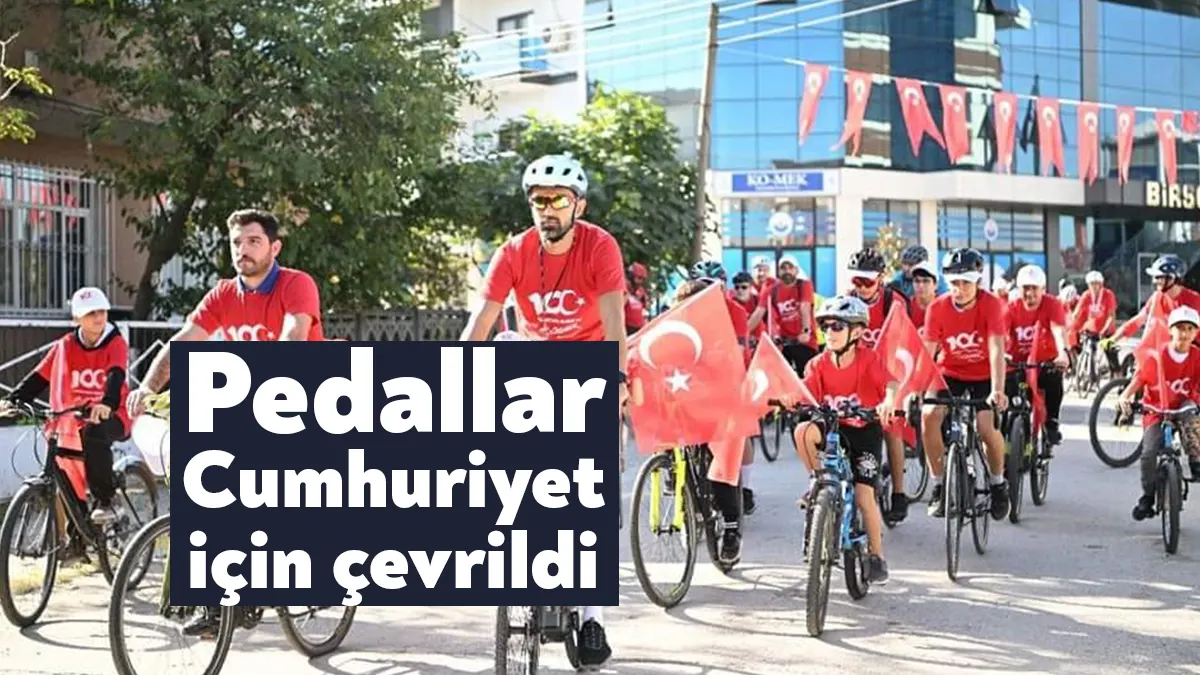 Kartepe'de Cumhuriyetin kuruluşunun 100. yıl etkinlikleri çerçevesinde bisiklet turu düzenlendi.