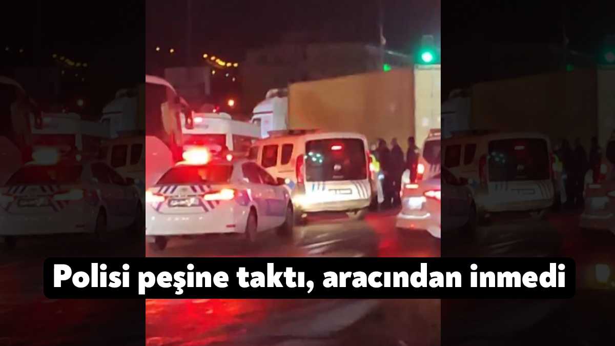 Kocaeli'nin Derince ilçesinde polisin "dur" ihtarına uymayan sürücü kaçtı. Kovalamaca