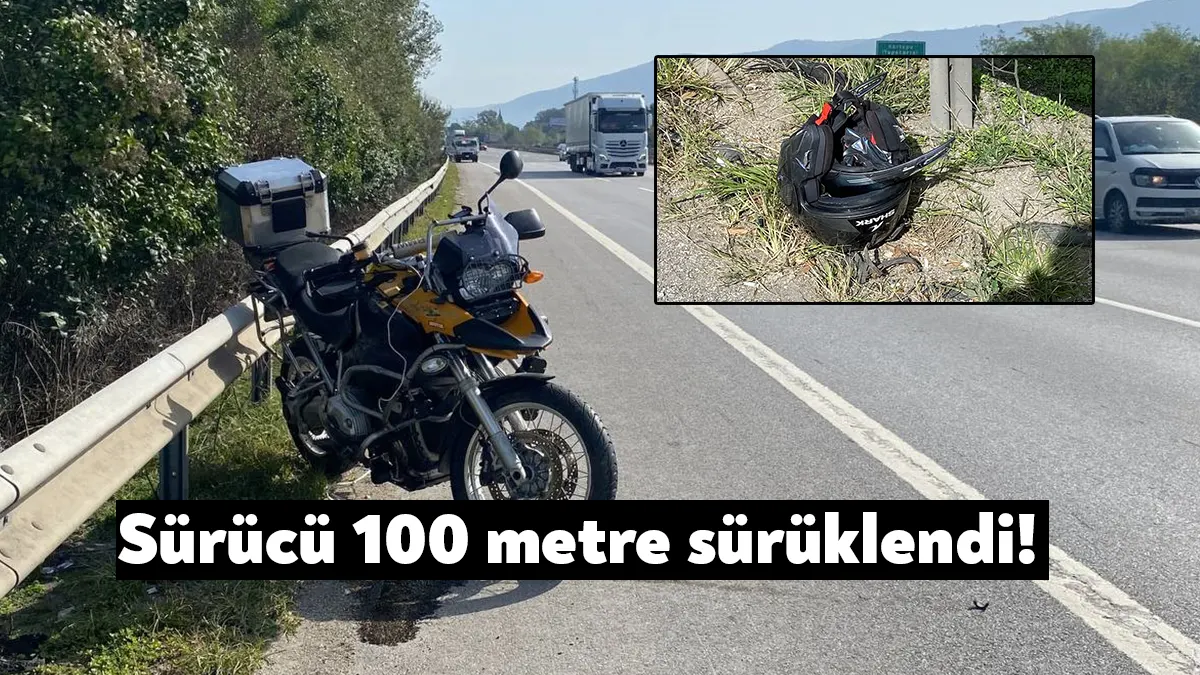 TEM Otoyolu Kocaeli geçişinde kontrolden çıkan motosiklet devrildi. Kazada sürücü