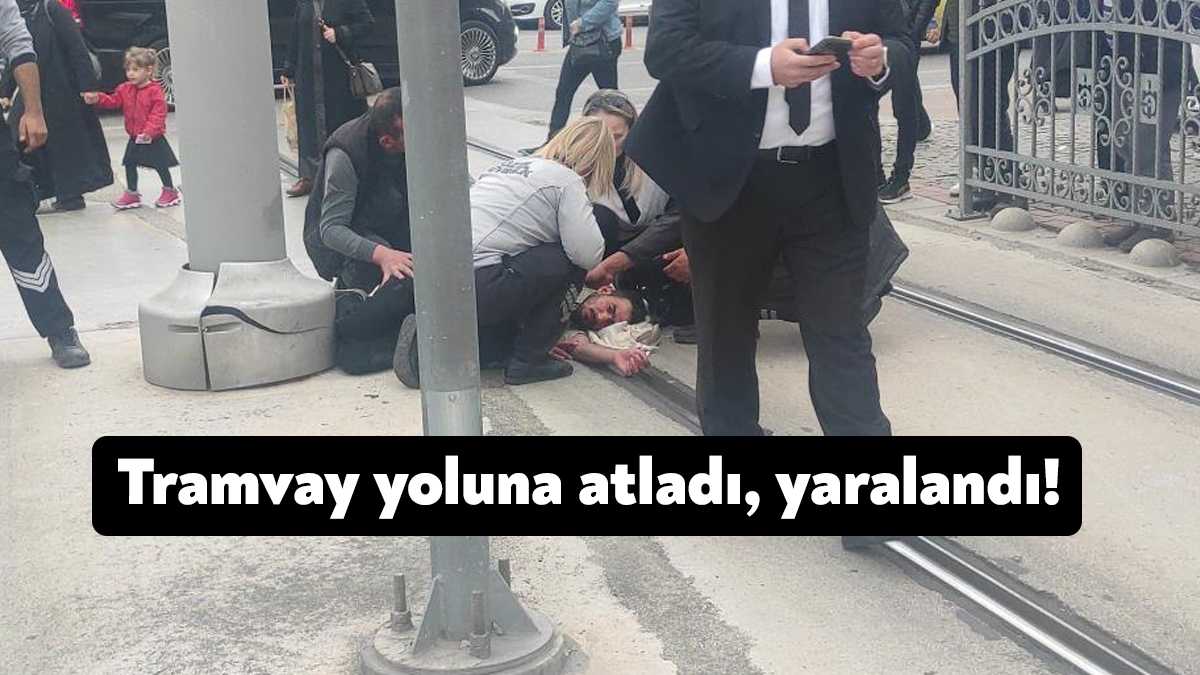 Kocaeli’nin İzmit ilçesinde tramvay yoluna atlayan yaya yaralandı.