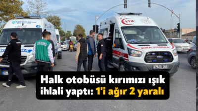 Kocaeli’nin İzmit ilçesinde kırmızı ışık ihlali yapan halk otobüsü yaya