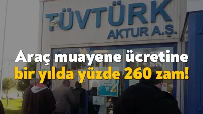 31 Aralığa kadar 507 lira olan araç muayene ücreti bir