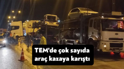 Kocaeli TEM Otoyolu'nda çok sayıda aracın karıştığı zincirleme trafik kazası