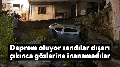 Kocaeli’nin İzmit ilçesinde duvarın yıkılması sonucu yolda çökme meydana geldi.