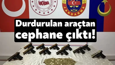 Kocaeli İl Jandarma Komutanlığı ekiplerinin durdurduğu bir araçtan çok sayıda
