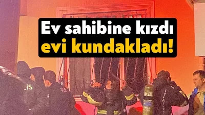 Kocaeli’nin Darıca ilçesinde kendisini evden çıkarmaya çalışan ev sahibine öfkelenen