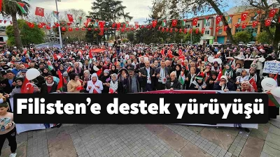 Gölcük’te binlerce kişi, İsrail’in Gazze’yi işgali ve uyguladığı zulmü protesto