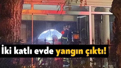 Kocaeli'nin Darıca ilçesinde iki katlı evde gece saatlerinde çıkan yangın,