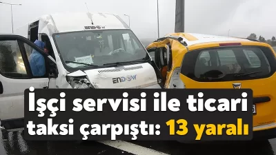 Kuzey Marmara Otoyolu Kocaeli geçişinde işçileri taşıyan servis minibüsü ile