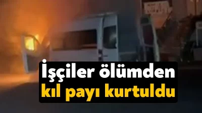 Kocaeli'nin Gebze ilçesinde seyir halindeki servis minibüsü alev topuna döndü.