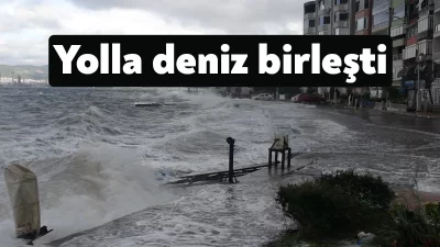 İzmit Körfezi’nde etkili olan fırtına, İzmit ve Gölcük ilçelerinde sahil