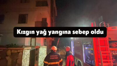 Kocaeli'nin Darıca ilçesinde bir evde kızgın yağdan çıkan yangın itfaiye