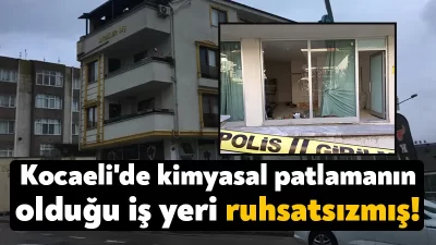 Kocaeli'nin Körfez ilçesinde bir iş yerinde alüminyum fosfit ile suyun